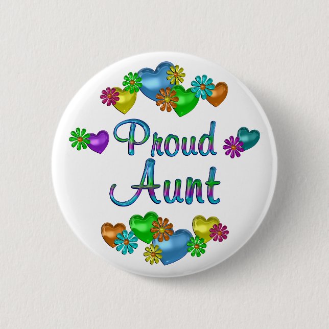 Proud Aunt 2 Inch Round Button (Front)