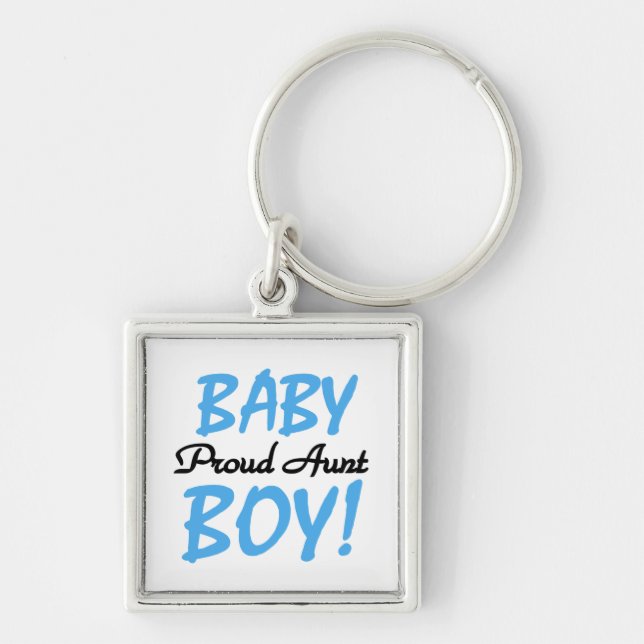 Proud Aunt Baby Boy T-shirts and Gifts Keychain (Front)
