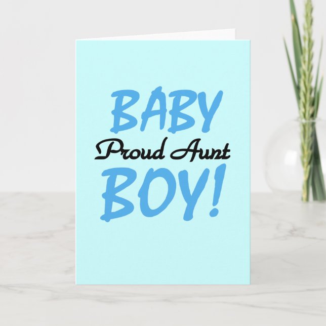 Proud Aunt Baby Boy Tshirts and Gifts Card (Front)