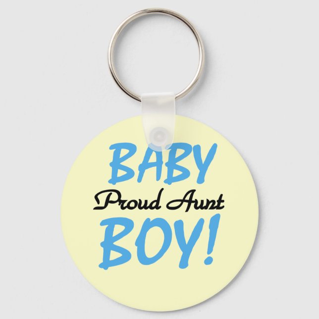 Proud Aunt Baby Boy Tshirts and Gifts Keychain (Front)