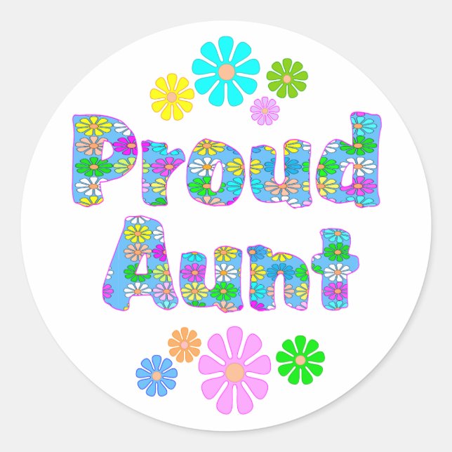 Proud Aunt Classic Round Sticker (Front)