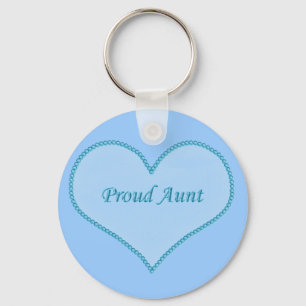 Proud Aunt Keychain, Blue Keychain