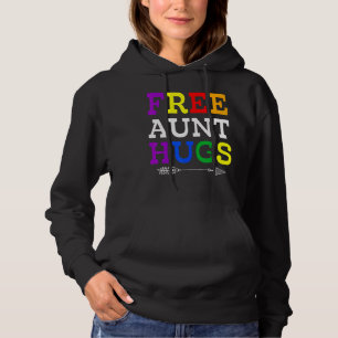 Proud Aunt Lgbtq Free Aunt Hugs Rainbow Lgbt Pride Hoodie