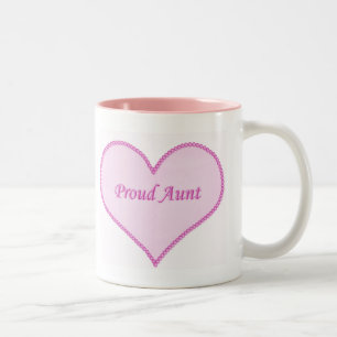 Proud Aunt Mug, Pink Two-Tone Coffee Mug