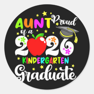Proud aunt of 2026 kindergarten graduate mothersPr Classic Round Sticker