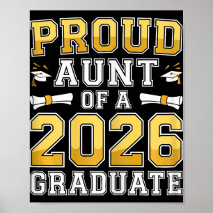 Proud Aunt Of A 2026 Graduate Shirt Cl Of 2026 Gra Poster
