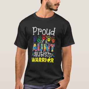Proud Aunt Of A Autism Warrior Autism Awareness Pu T-Shirt