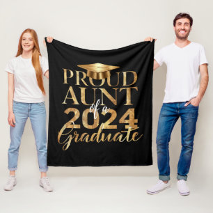 Proud Aunt of a Class of 2024 Senior Graduation Fleece Blanket