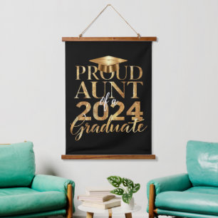Proud Aunt of a Class of 2024 Senior Graduation Hanging Tapestry