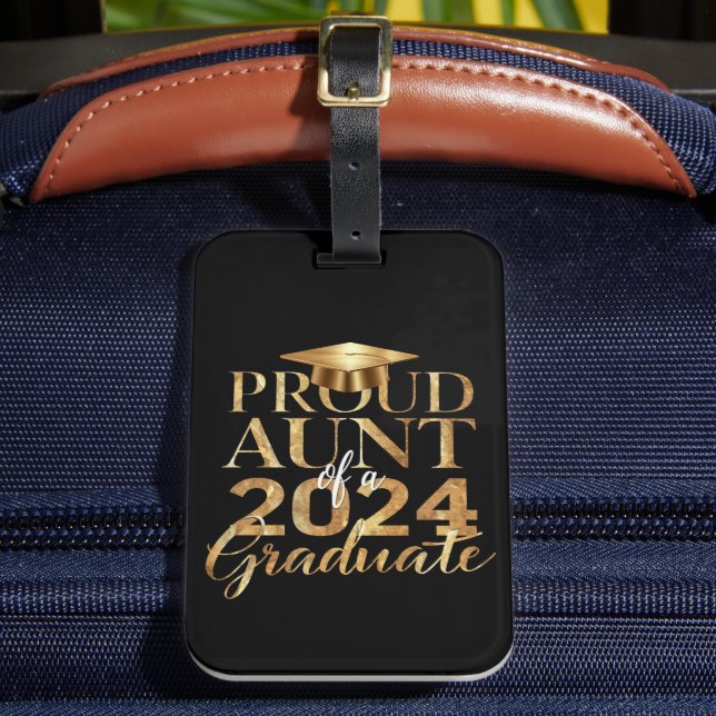 Proud Aunt of a Class of 2024 Senior Graduation Luggage Tag (Front Insitu 2)
