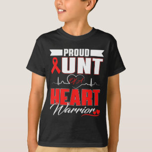 Proud Aunt Of A Heart Warrior Heart Disease Awaren T-Shirt