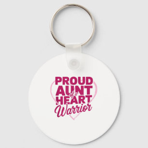 Proud Aunt Of A Heart Warrior, Open Heart Byp Surg Keychain