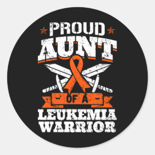 Proud Aunt Of A Leukaemia Warrior Tia Awareness Bl Classic Round Sticker
