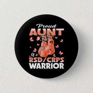 Proud Aunt Of A Rsd Crps Warrior Awareness Boxing  2 Inch Round Button