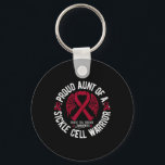 Proud Aunt Of A Sickle Cell Warrior Scd Awareness  Keychain<br><div class="desc">Proud Aunt Of A Sickle Cell Warrior Scd Awareness</div>