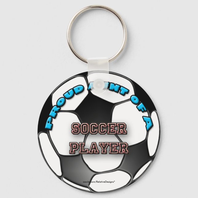 Proud Aunt of a Soccer Player keychain (Front)