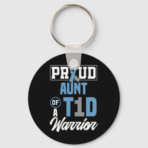 Proud Aunt Of A T1d Warrior Diabetes Awareness Keychain