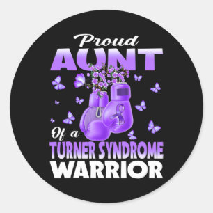 Proud Aunt Of A Turner Syndrome Warrior Awareness Classic Round Sticker