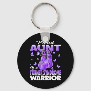 Proud Aunt Of A Turner Syndrome Warrior Awareness Keychain