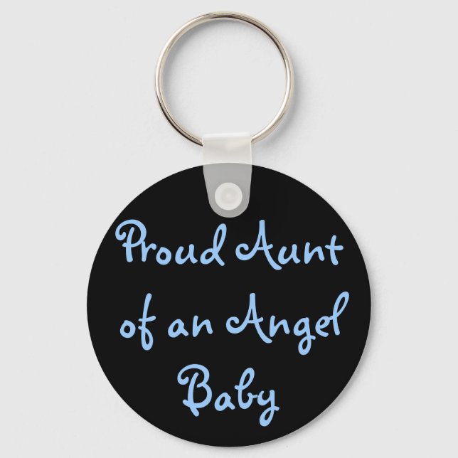 Proud Aunt of an Angel Baby Keychain (Front)