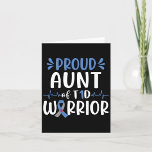Proud Aunt Of T1d Warrior Diabetes Awareness Blue Card