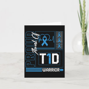 Proud Aunt Of T1d Warrior Ribbon Diabetes Awarenes Card