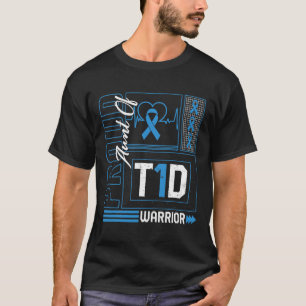 Proud Aunt Of T1d Warrior Ribbon Diabetes Awarenes T-Shirt