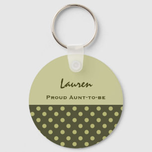 Proud Aunt-To-Be Cute Polka Dot Keychain Gift