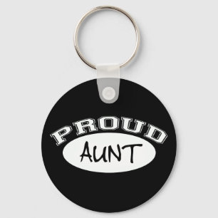 Proud Aunt (White) Keychain