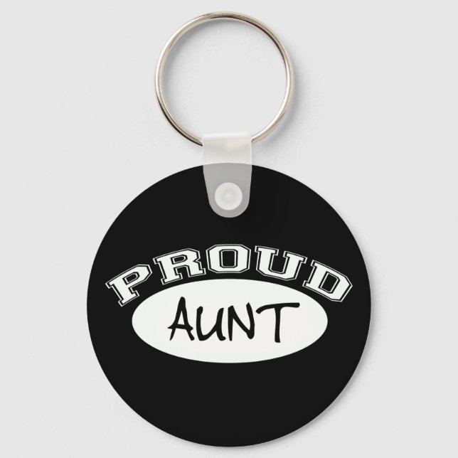 Proud Aunt (White) Keychain (Front)
