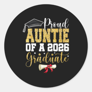 Proud Auntie 2026 Senior Graduate Classic Round Sticker