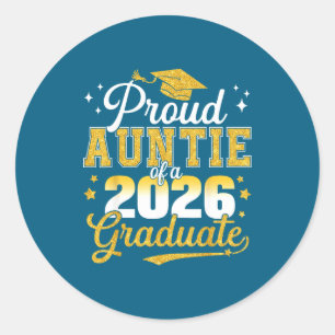 Proud Auntie Class 2026 Graduate Classic Round Sticker
