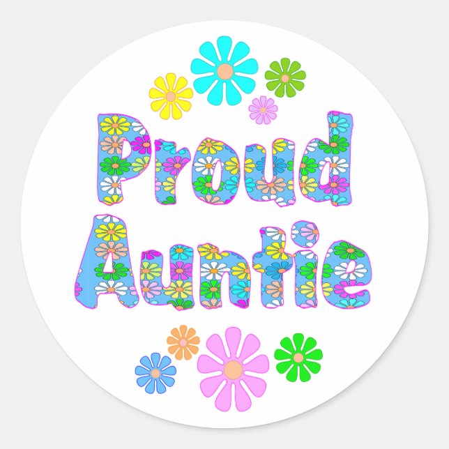Proud Auntie Classic Round Sticker (Front)
