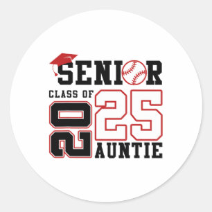 Proud Auntie Of A Bysebyll Senior 2025 Graduation Classic Round Sticker