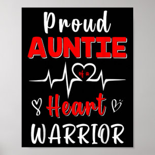 Proud Auntie Of A Heart Warrior Chd Awareness Surv Poster