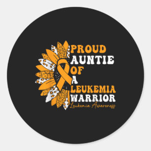 Proud Auntie Of A Leukaemia Warrior Leukaemia Classic Round Sticker