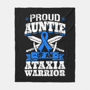 Proud Auntie Of An Ataxia Warrior Awareness Ribbon Fleece Blanket