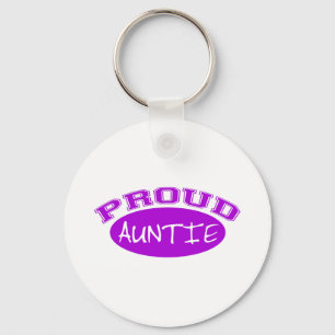 Proud Auntie (Purple) Keychain
