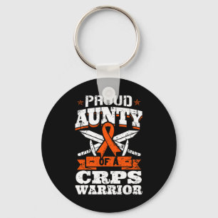 Proud Aunty Of A CRPS Warrior RSD Awareness Ribbon Keychain