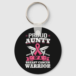 Proud Aunty Of Breast Cancer Warrior Pink Awarenes Keychain