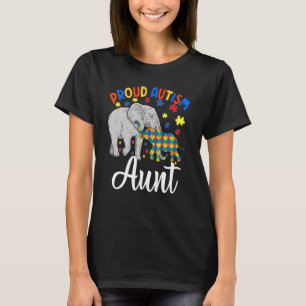 Proud Autism Aunt Autistic Nephew Niece Elephant A T-Shirt