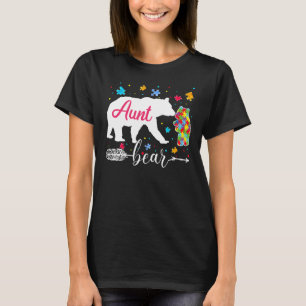 Proud Autism Aunt Bear Puzzle Autism Awareness Day T-Shirt