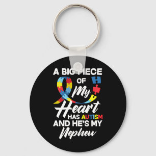 Proud Autism Aunt Uncle Autistic Nephew Autism Awa Keychain