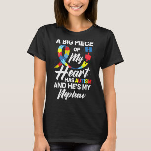 Proud Autism Aunt Uncle Autistic Nephew Autism Awa T-Shirt