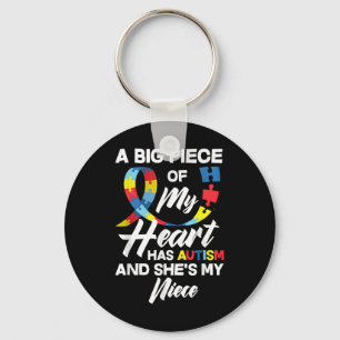 Proud Autism Aunt _ Uncle Autistic Niece Autism Aw Keychain
