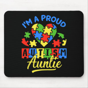 Proud Autism Auntie Awareness Aunt Autistic Niece  Mouse Pad
