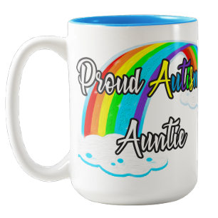 Proud Autism Auntie Pastel puzzles Two-Tone Coffee Mug