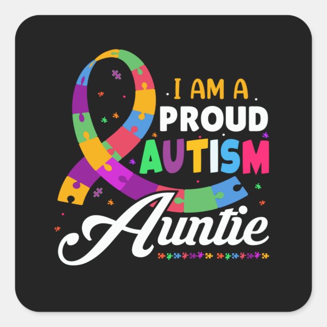 PROUD AUTISM AUNTIE Sticker (Front)