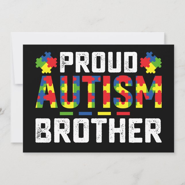 Proud Autism Brother Awareness Autistic Family Invitation (Front)