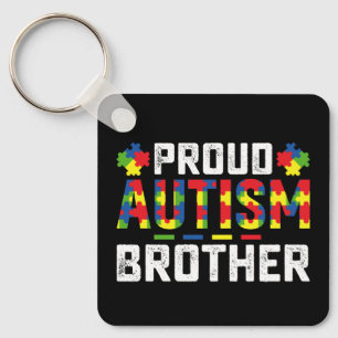 Proud Autism Brother Awareness Autistic Family Keychain